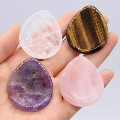 1 pz Pietra Energetica Naturale Ametista Pietra Pollice Pietre per Preoccupazioni Massaggio Meridiano Strumento di Bellezza Cristallo Curativo Reiki Gioiello 45×35mm