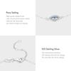 MODIAN 925 Sterling Silver Elegant Blue Clear CZ Adjustable Bracelet For Women Korea Style Blue Eyes Chain Link Fine Jewelry