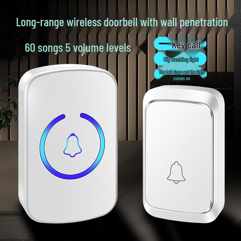 European/British/Australian Standard Wireless Smart Doorbell with Long-Range Music Calling for Elderly