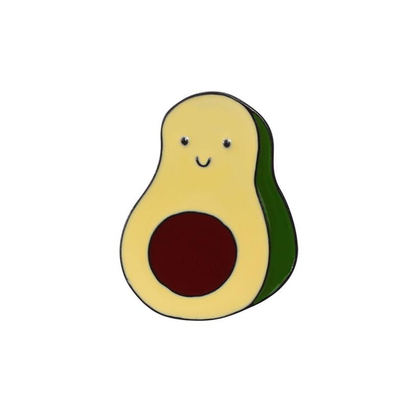 Cute Green Avocado Pins Cartoon Funny Lovely Heart Brooch Enamel Badge Jewelry Gifts for Kids Friends Clothes Denim Backpack Pin