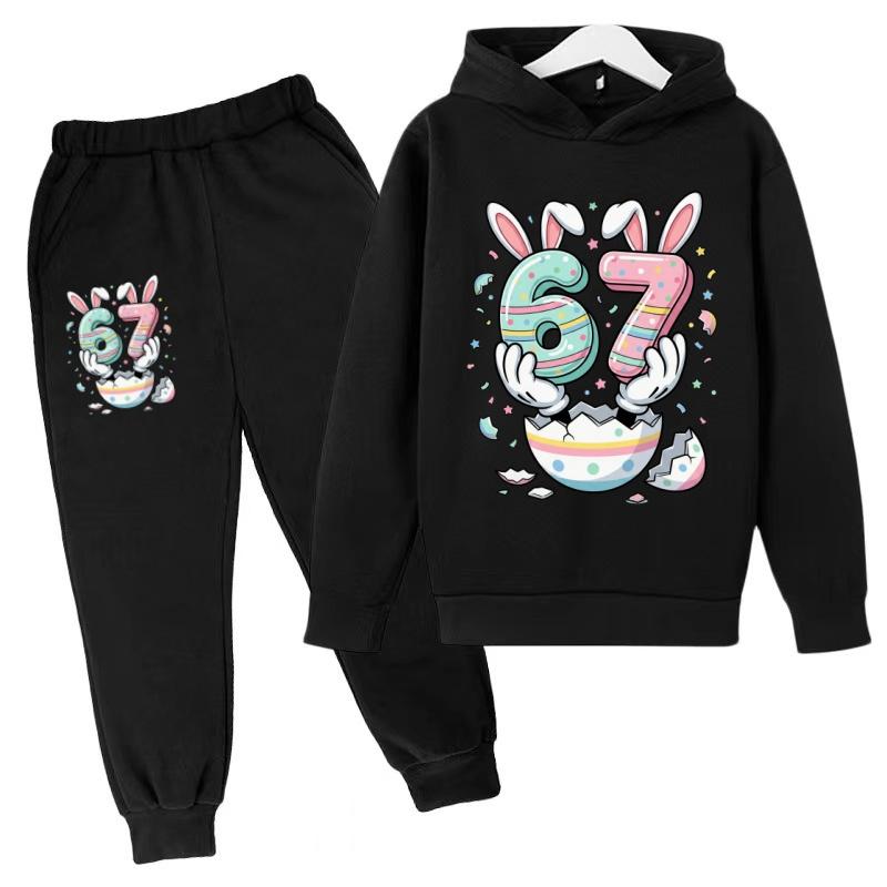 Kids Hoodie New Six Seven 67 Print Clothes Sweatshirt+Pants 2P Boy Girl Toddler 3-12Years Casual Top Pullover Sports Fashion Set