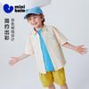 Mini Balabala Boys' Shirt Breathable Soft Casual Cute Collar Short Sleeve Top