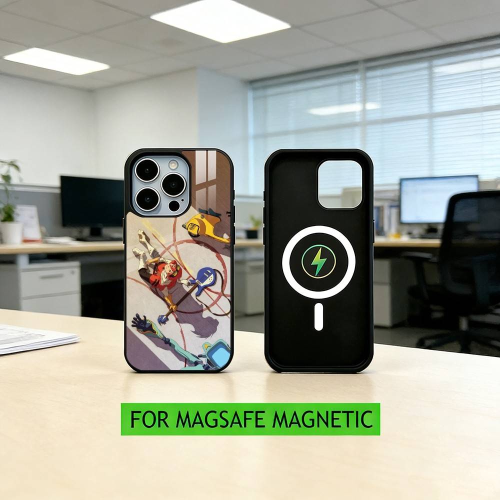 

FLCL First L-Love C-Cyber Love Phone Case For iPhone17,16,15,14,13,12,11 Plus,Pro Magnetic with Magsafe Wireless Charging iPhone16PRO