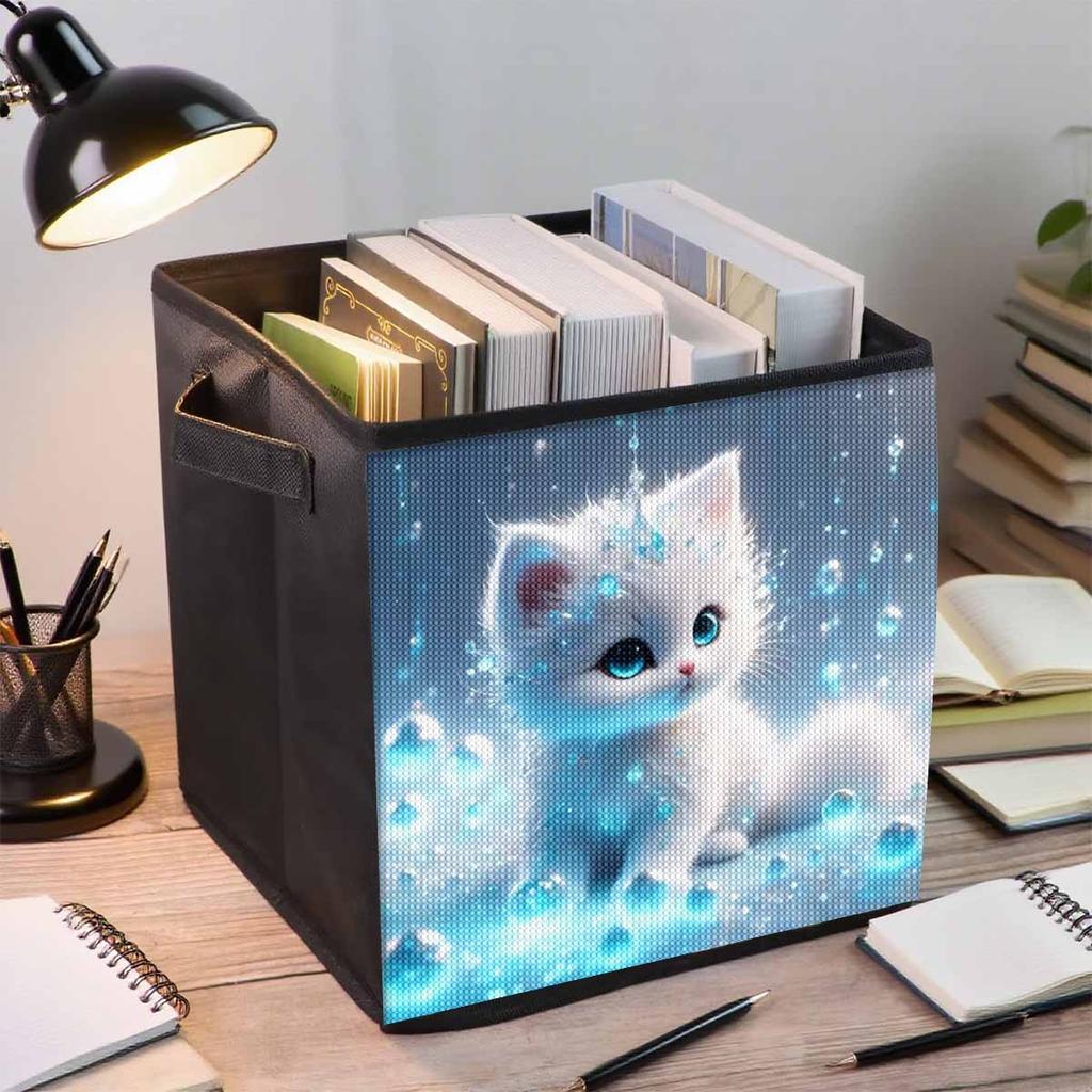 Cute little cat 5D Diamond Painting Storage Basket Full Round Drill Mosaic Diamond Embroidery Cross Stitch Kits Home Decor Home Decor