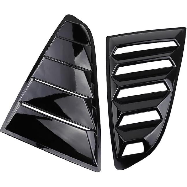 Rear Quarter Window Louvers Scoops Spoiler Car Tunning Panel Side Air Vent Cover Compatible For Ford Mustang 2015 2016 2017 2018 2019-2023(Shiny