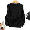 Suéter de punto a rayas de manga larga para mujer, suéteres de punto, tops de cuello redondo, jersey coreano, Pull Femme, Femenino