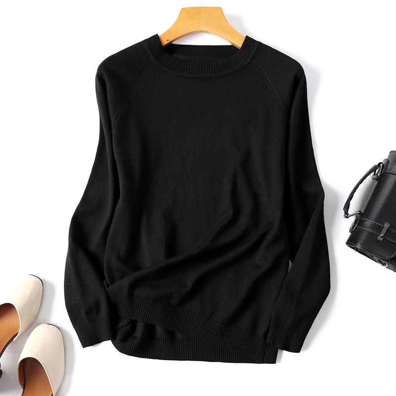Suéter de punto a rayas de manga larga para mujer, suéteres de punto, tops de cuello redondo, jersey coreano, Pull Femme, Femenino