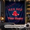 TapestryBoston Red Sox Custom Name Text Personalized Wall Hanging Tapestry Home Wall Decor