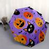 Halloween, Black Cat Theme Automatic Open/Close Fashion Umbrella Creative Design Umbrella, Portable 3 Fold Compact Umbrella for Men & Wome