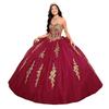 Gold Lace Applique Adult Dress Fluffy Strapless Tube Top Tulle Ball Dress Glitter Princess Dress Dress