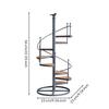 Spiral Stair Plant Stand Freestanding Iron with WoodGrain Shelves MultiTier for Balcony,