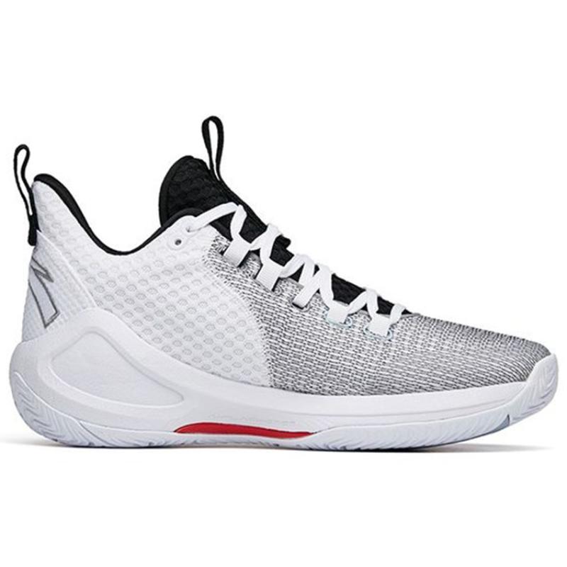Anta Alien 3 Nitrogen Technology Cushioning Anti-Slip And Wear-Resistant Mid-Top Basketball Shoes White Black Sneakers 112211601-1