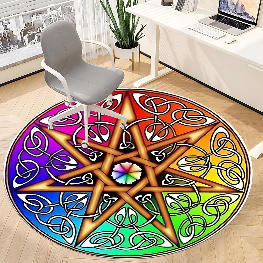 1pc Pentagram, Mandala Chair Carpet for Office - Durable, Ideal for Chair Mats, Stylish & Functional Decorative Rug yy260203068