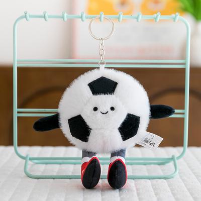 Cartoon Basketball Keychain Pendants Plush Toys Football Badminton Dolls Jewelry Realistic Tennis Balls Billiards Sports Dolls