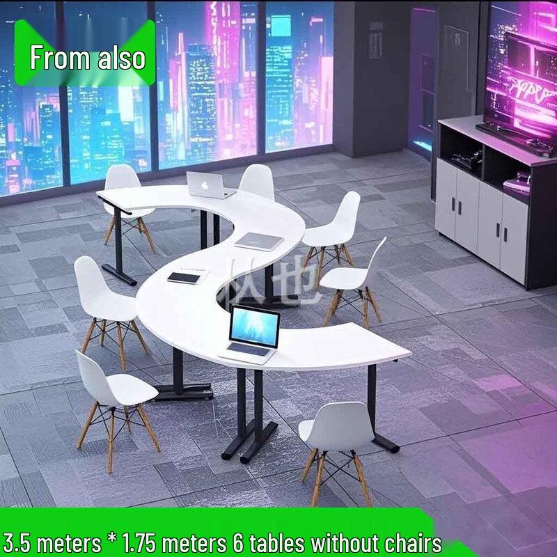 

Сучасний чорно-білий овальний стіл для переговорів