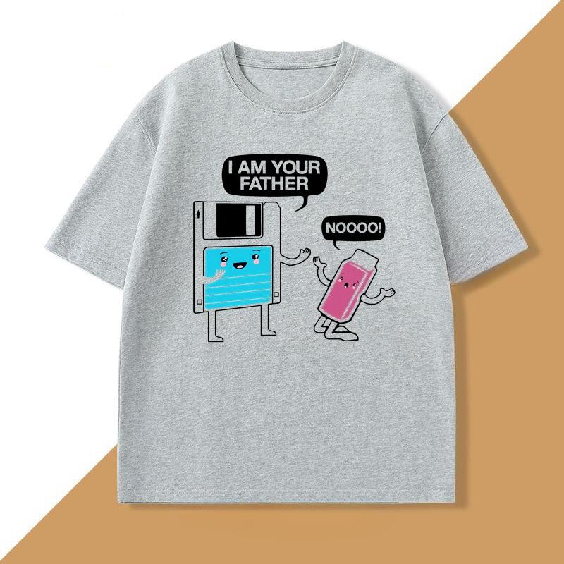I Am Your Father WOMEN TShirt Funny Floppy Disk Computer Science T Shirt Engineer Computer Tech Tee O Neck Shortsleeved Tops