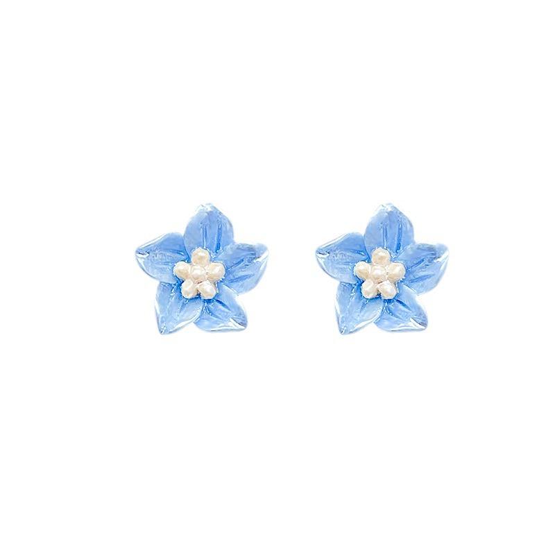 Sweet Camellia Resin Stud Earrings: Mori Style, Small, Simple, Elegant, Perfect for Summer