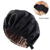 Silk Satin Hair Cap For Sleeping Women Invisible Round Headwear Adjusting Button Night