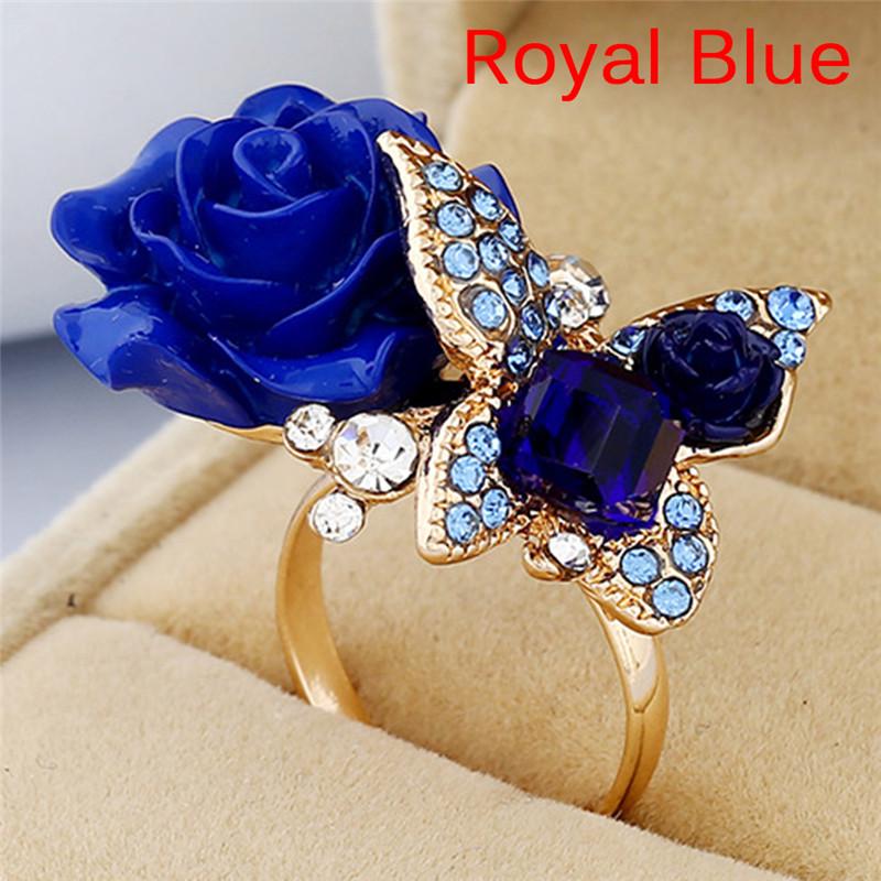 Adjustable Rose Butterfly Finger Ring Ring Engagement Jewelry