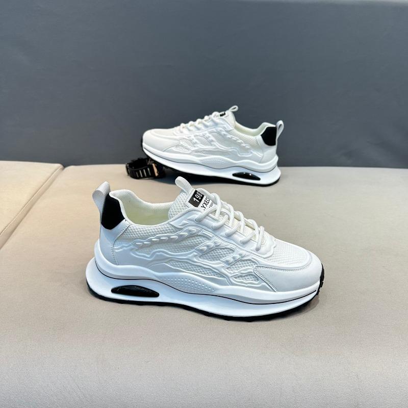 Men's Summer Breathable Soft-Soled Mesh Casual Sports Shoes, Versatile White Trendy Footwear.