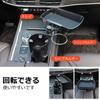 Sanccaral Car Console Cup Holder with Rotating Snack Tray and Removable Drink Holder 4-in-1