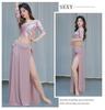 Oriental Mesh Print Belly Dance Performance Dress Set for Women