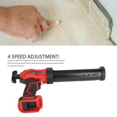 Electric Glue Gun Cordless Caulking Gun Rechargeable 4 Speed Adjustable Electric Caulk Gun W/ LED Light for Home Renovations DIY