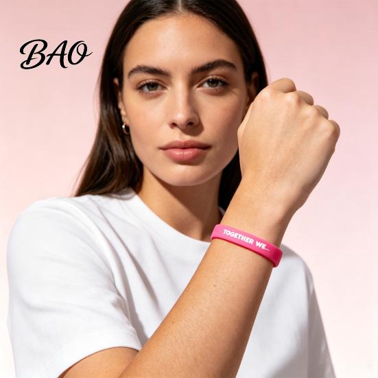 Encouragement Bracelet for Women Health 6 Pcs Breast Cancer Awareness Bracelets Women, Pink Ribbon Silicone Wristbands Wristbands, Hope Faith Strength