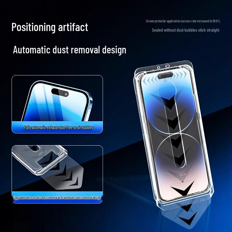 Apple 16 Pro Anti-Peep Tempered Glass Screen Protector with Dust-Free Chamber and HD Earpiece Cover