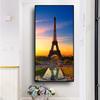 Acuarelă Paris Turn Eiffel Peisaj Apus de soare Postere și imprimeuri scandinave Peisaj urban Canvas Art Picture de perete pentru camera de zi