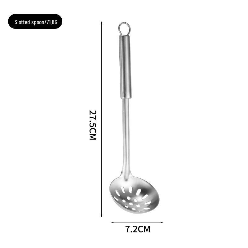 Complete Stainless Steel Kitchenware Set: Spatula, Slotted Spoon, Soup Spoon, Frying Pan Spatula, Rice Spoon, Stir-Fry Spatula