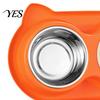 Slow Feeding Dog Bowl Double Bowls Pet Feeder, Feeder And Stainless Steel Bowl, Bone-shaped Spill-Proof Anti-Slip Water Food Set for Indoor Cats Dogs