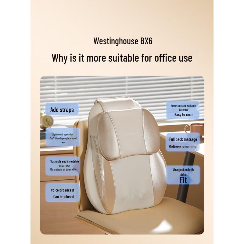 Westinghouse Lumbar & Back Massage Cushion CN plug (adapter included)