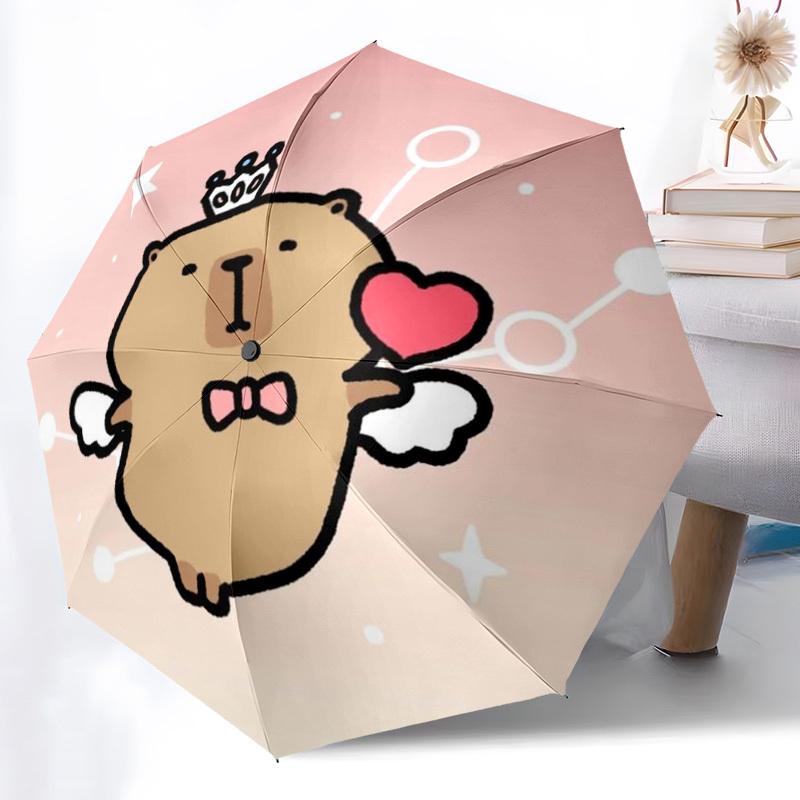 1PC Cute Capybara Personality Umbrella with 8 Frames, Automatic Open, Durable Frame, Quality Craftsmanship Yy250912106