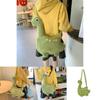 Cartoon Dinosaur Plush Bag For Girls Soft Toy Shoulder Wallet With Zipper Closure