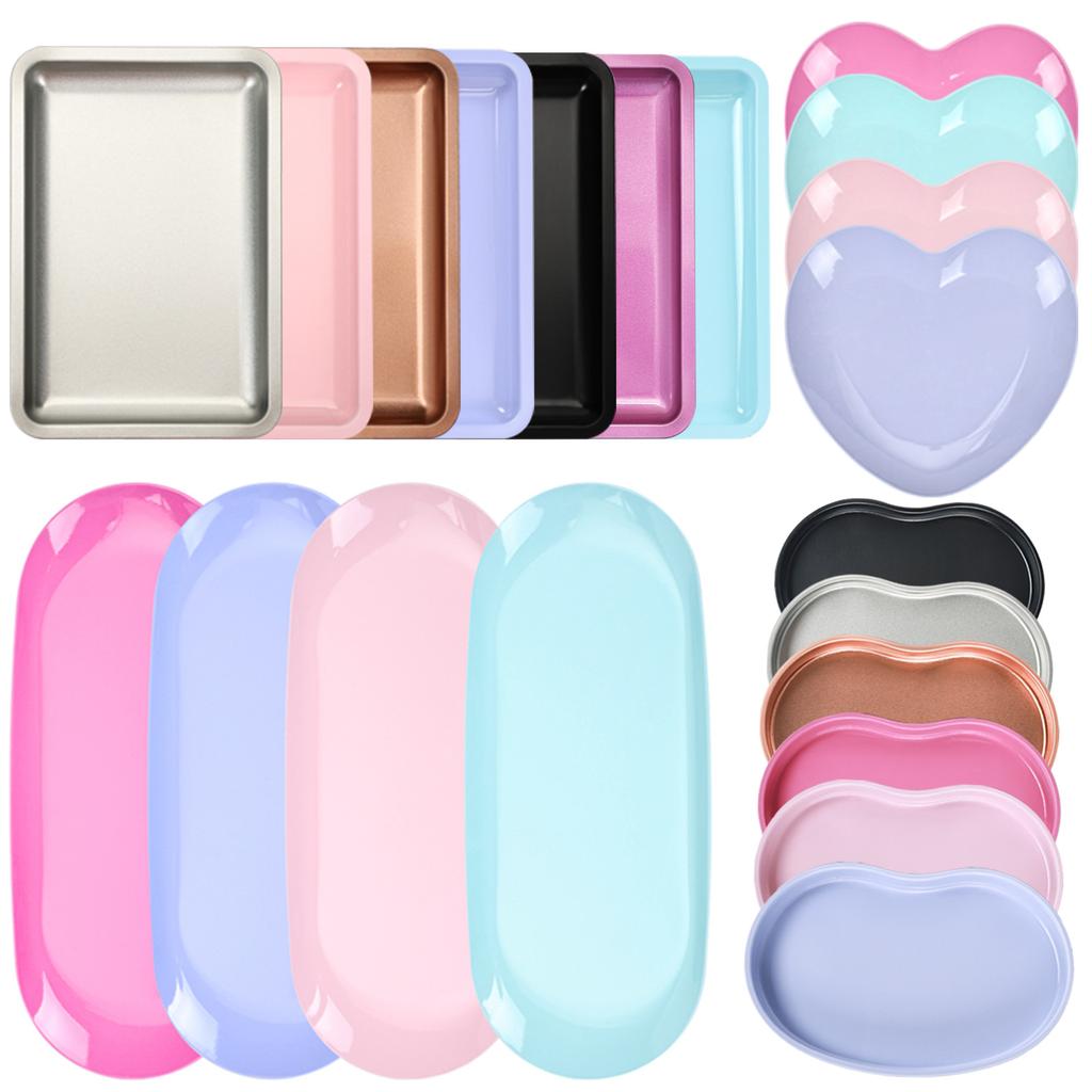 Stainless Steel Manicure Sanitization Tray Tattoo Pen Tray Multi-Use Storage Jewelry Cosmetic Organizer Nail Disinfection Tray