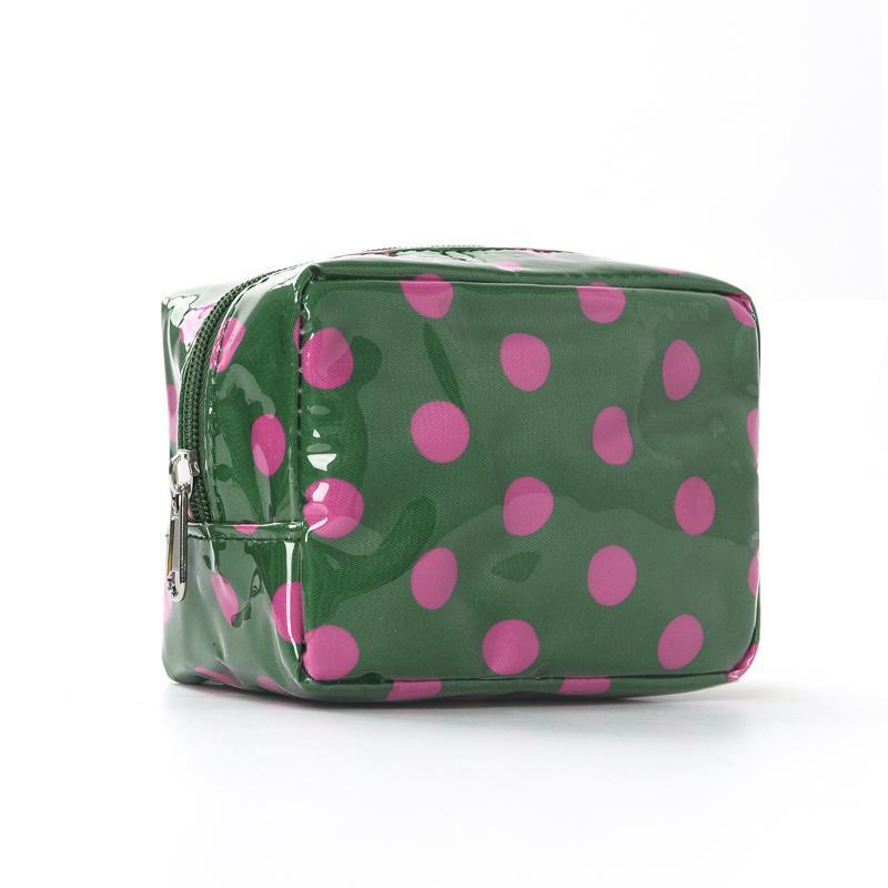 New Glossy Polka Dot Pvc Cosmetic Bag Makeup Bag Waterproof Travel Toiletry Bag Makeup Brush Case Mini Clutch