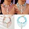 Collier de Perles Coquillage Mode pour Femmes avec Pendentif en Alliage pour un Style Décontracté d'Été