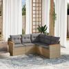VidaXL Garden Lounge Set with Cushions 5 Pcs, Patio Sofas, Patio Furniture Set, Outdoor Furniture, Beige 3258363