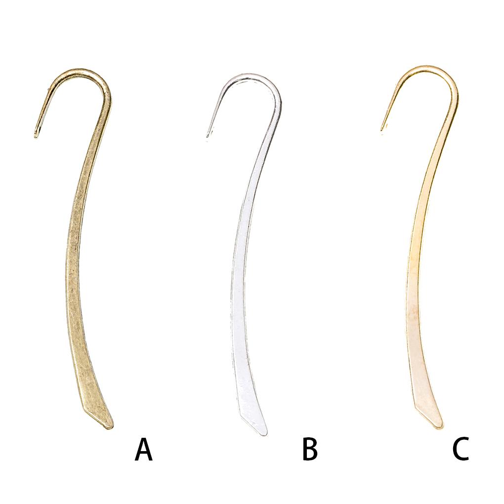10pcs Smooth Plated Bookmark Charms Hook Zinc Alloy for DIY Jewelry & Hairpin Crafts Decorative Reading Bookmarks Collection