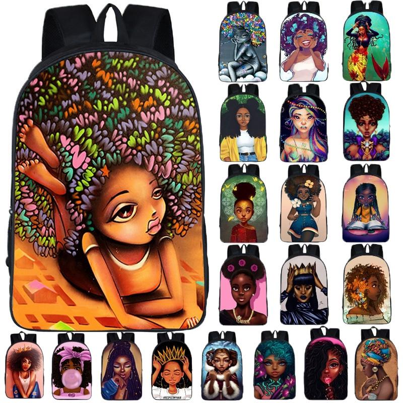 Afro-Afrikanische Schönheit Schwarze Prinzessin Wasserdichter Schulrucksack Mit Verstellbaren Schultergurten