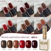 2025 True Red & Retro Red Gel Nail Art Set with Skin-Whitening Therapy