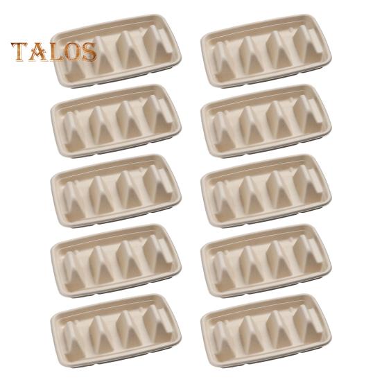 10/20 stk engangs tacoholdere for fester Robust tacobrettholder med skillevegger Miljøvennlig tacotallerken emballasjeboks for arrangementer Tacobarservering