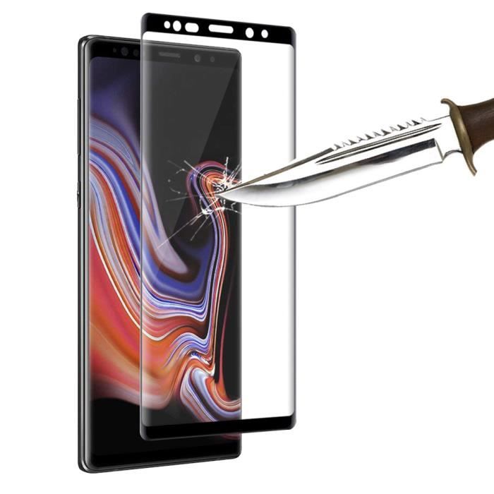 Film de protection - VCOMP - Samsung Galaxy Note 9 - Verre trempé - Noir - Pack de 3