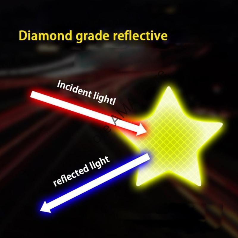 X7JF Reflective Star Decals for Car and Bikes Stylish Color for Enhanced Night Safety
