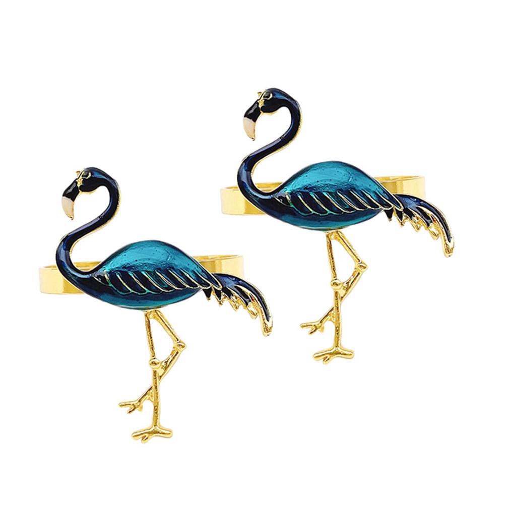 2Pcs Flamingos Napkin Rings Reusable Elegant Table Setting Accessories for Christmas Easter Valentine's Day Napkin Decor Buckle