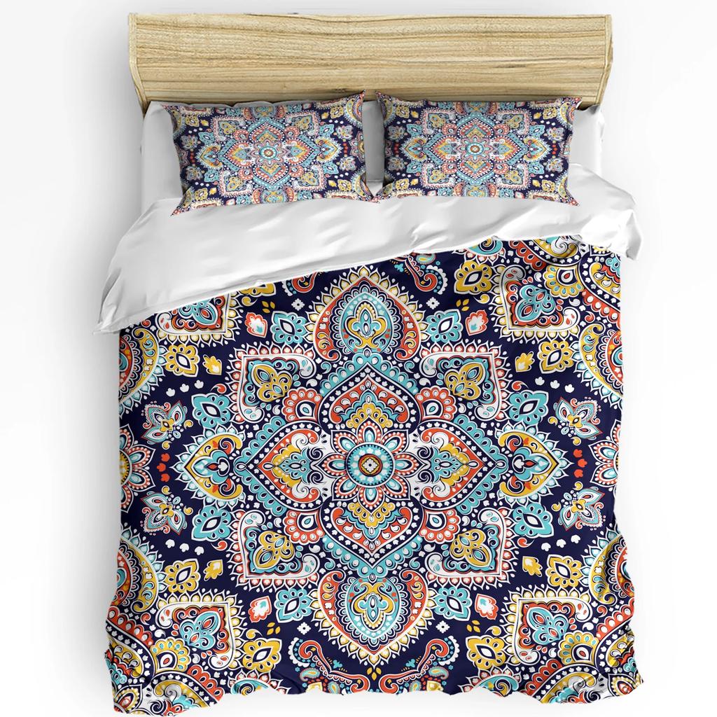 Vintage Flower Indian Bohemia Duvet Cover With Pillow Case Custom Comforter 3pcs Bedding Set Quilt Cover Double Bed Home Textile
