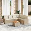 VidaXL Garden Lounge Set with Cushions 7 Pcs, Patio Sofas, Patio Furniture Set, Outdoor Furniture, Beige 3256471