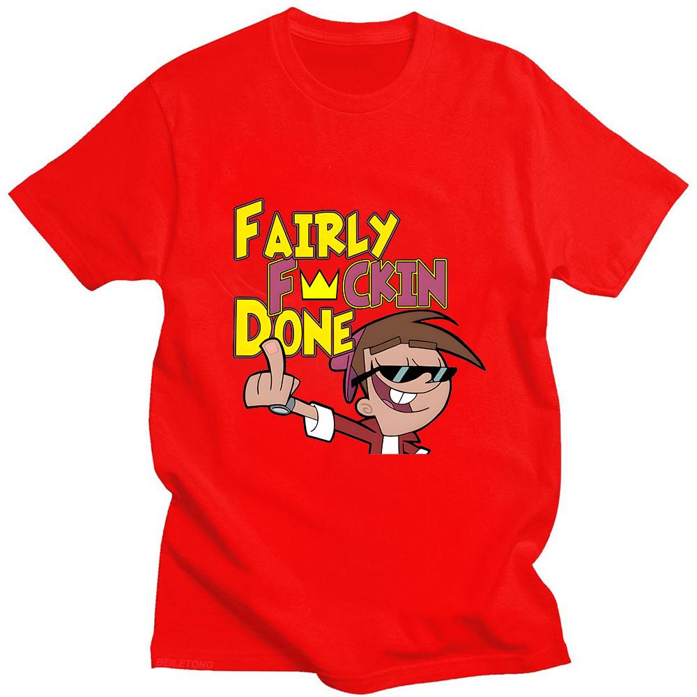 Fairly OddParents T-shirt Cartoon Print Harajuku Kawaii Tee-shirt Short Sleeve Cute Cotton Tshirt Ropa Hombre Anime Punk Clothes