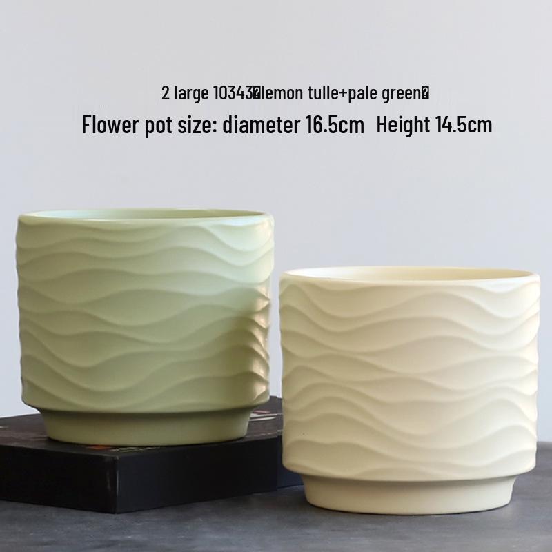 Nordic Minimalist Ceramic Flower Pot with Tray for Phalaenopsis, Orchid, and Succulent Plants